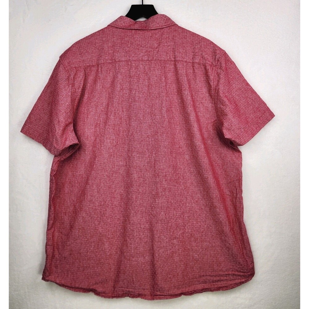 Tenth + Ocean Linen Blend Short Sleeve Button Shirt XXL Red Pink Washable Linen - Picture 3 of 10
